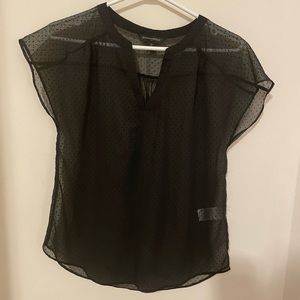 BANANA REPUBLIC | Sheer black short-sleeved top